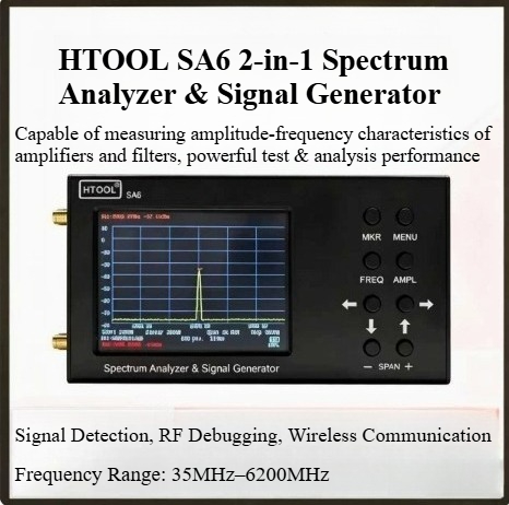 携帯型スペクトラムアナライザー 35MHz～6.2GHz R - Signal Generator Spectrum Analyzer のレビューと価格